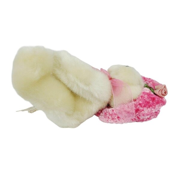 Dan Dee Bear Plush Easter Spring Pink Floppy Hat Flower Scarf Stuffed Animal - Picture 2 of 10